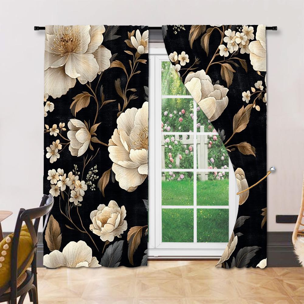 Set Of 2 Boho Versatile Polyester Transparent Curtains Home Decoration Use Bedrooms Living Rooms Curtain For Room Made