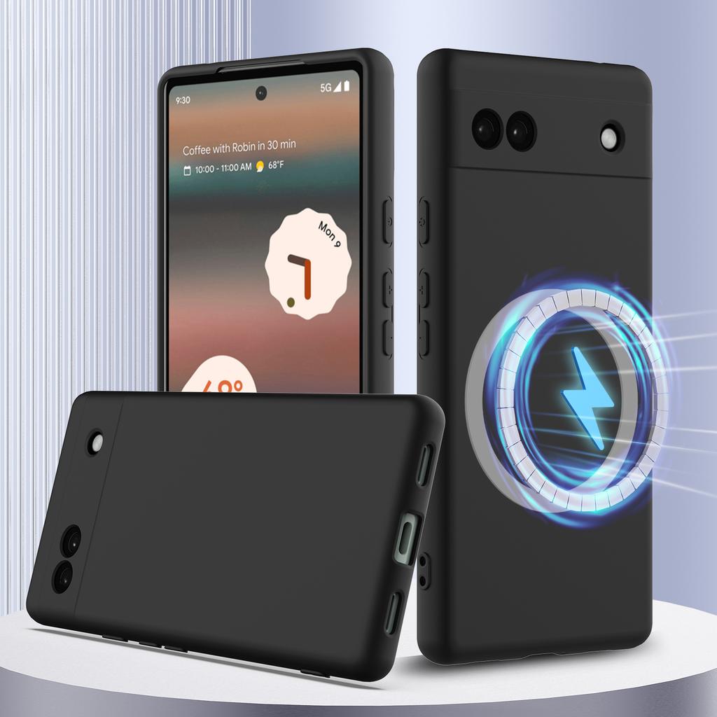 For Google Pixel 6a Magnetic Case Anti-Drop Liquid Silicone Phone Cover