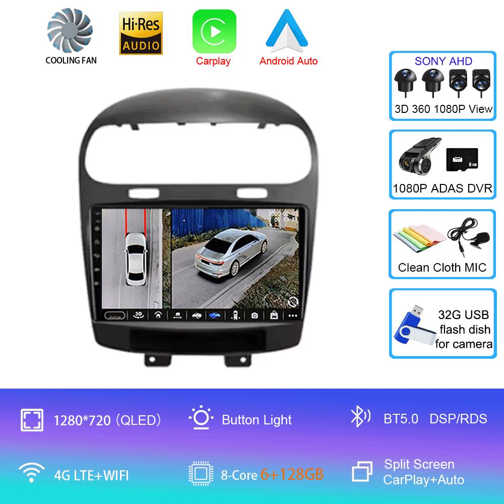 For Dodge Journey Fiat Leap Freemont 2011 - 2020 Car Radio Multimedia Player Navigation GPS DSP 4G Wifi Carplay Auto Android 14