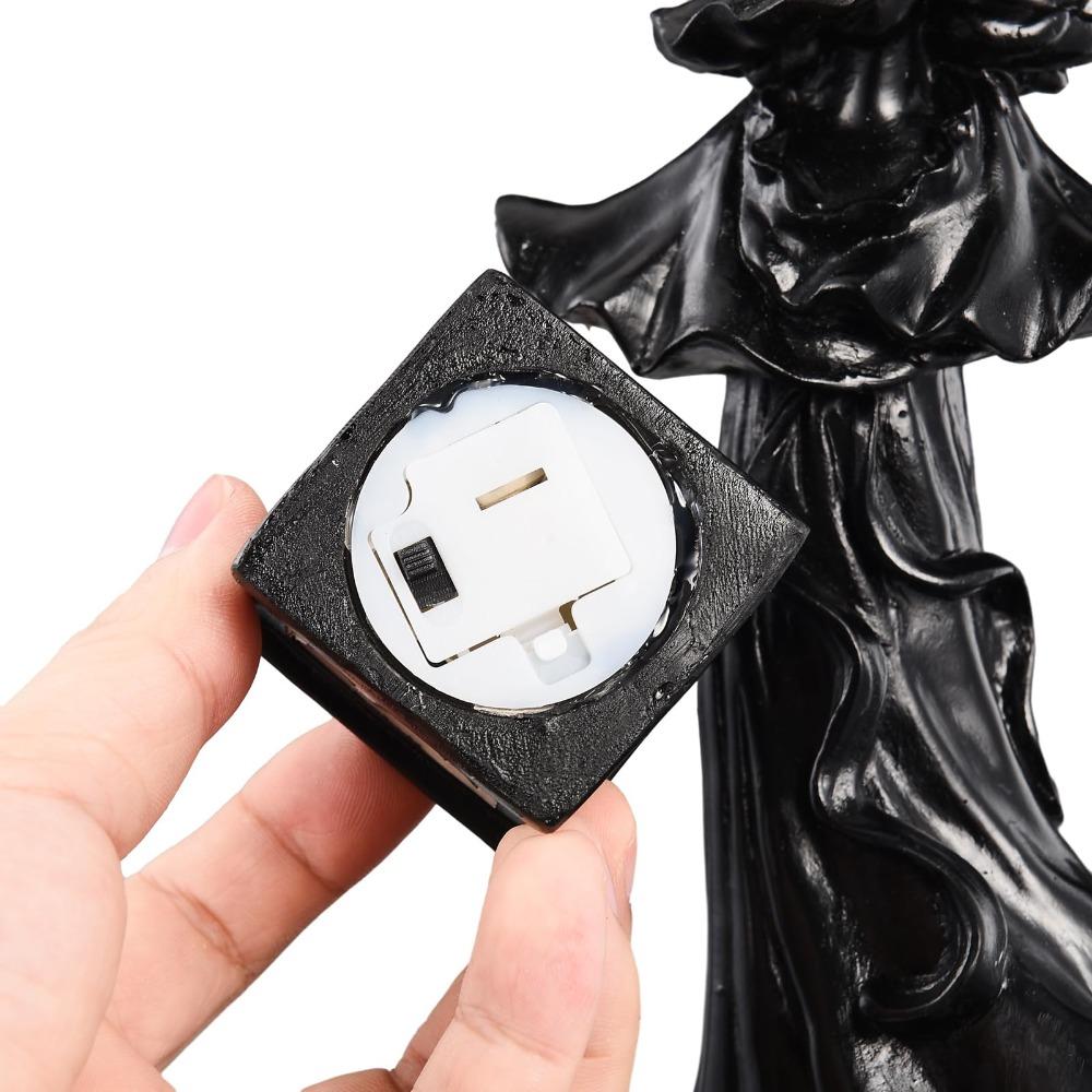 Resin Witch Lantern Statue LED Witch Statues Hell Messenger Halloween Decorations With Candle Light Faceless Ghost Sculpture
