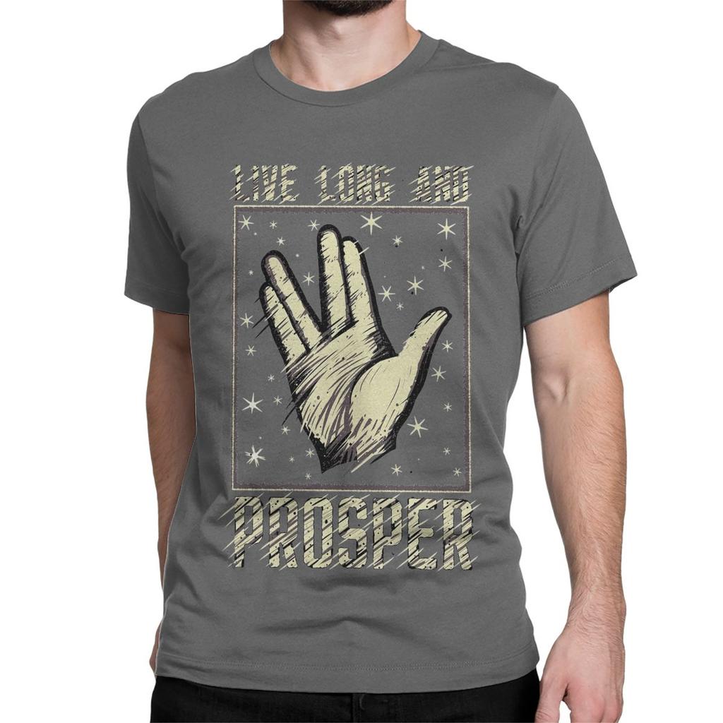 Lebe lang und in Frieden Film Herren Damen T-Shirts StarTrek Vulkan Neuheit T-Shirts Kurzarm T-Shirt Reine Baumwolle Druck Kleidung