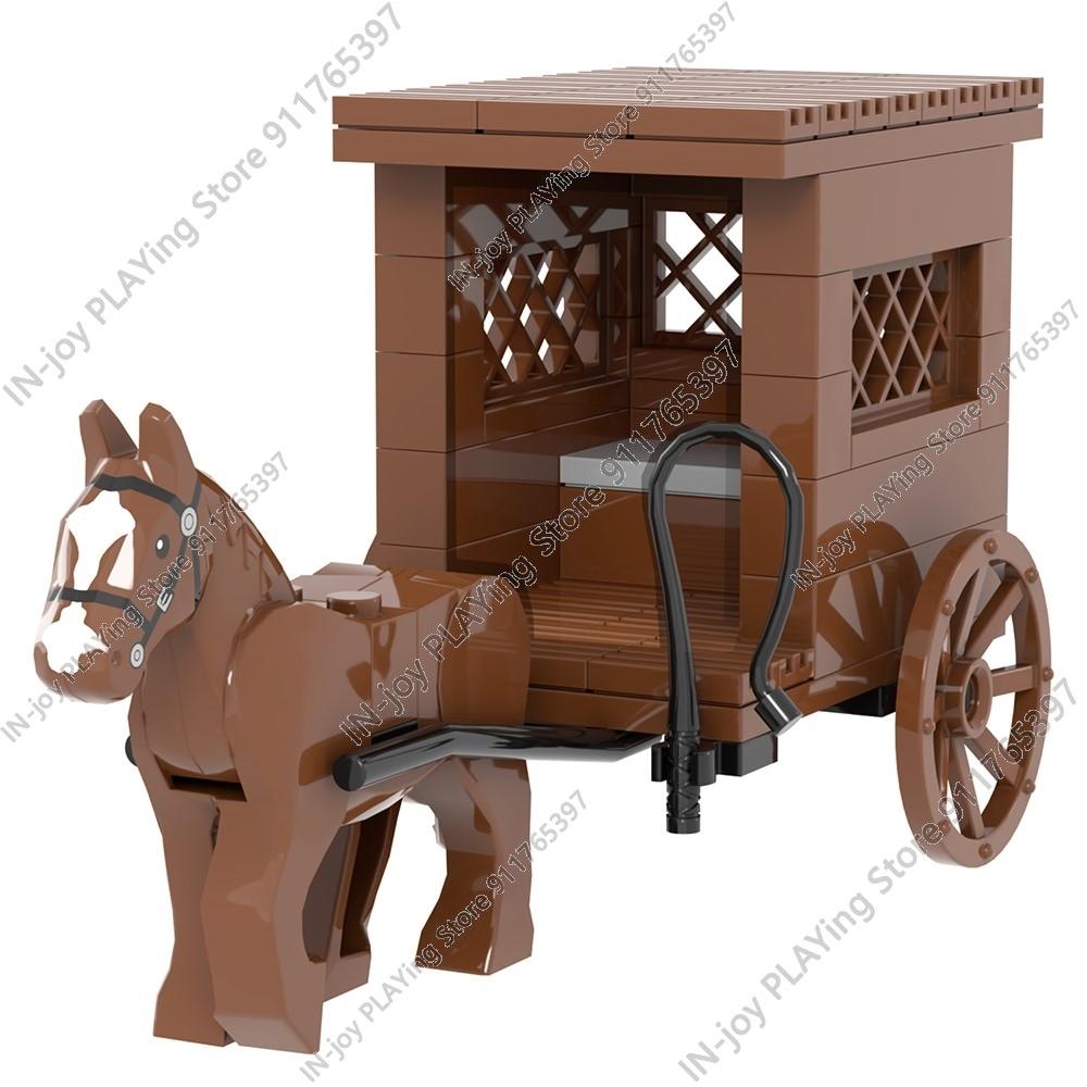 MOOXI Medieval Building Blocks Set Military War Castle Knight Carriage Crossbow Siege Vehicles Model MOC Bricks Toy For Boy Gift