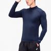Asics Sports Lifestyle Series Half High Neck Solid Color Slim Fit Long Sleeve T-Shirt Men Tops Navy-Blue 2031F153-400