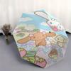 1pc Cinnamoroll & Friends Flower Picking Pattern Automatic Open/CloseUmbrella-CuteUmbrella with Cute Design, Portable 3-Fold Compact Umbrella for Men