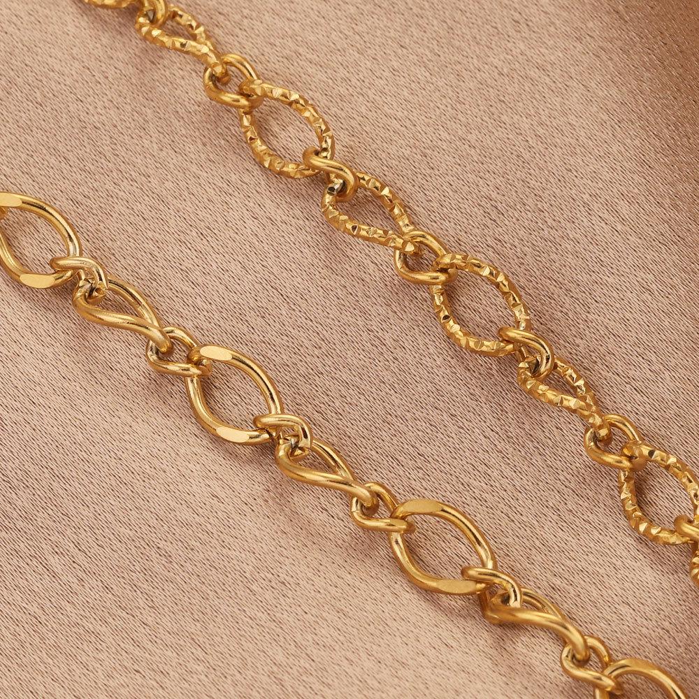 Gold-Plated Stainless Steel Oval Link Chain for Jewelry Making