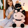 Adorable Black Lace Cat Plush Toy 8 Inch Soft Cuddly Pillow For Girlfriend Gifts