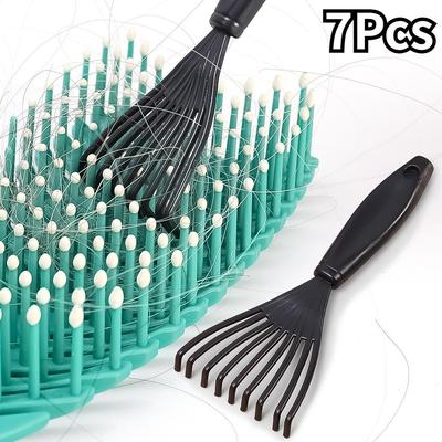 7Pcs Household Supplies Comb Hair Brush Cleaner Plastic Handle Cleaning Brush Tools