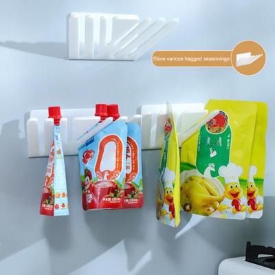 1pc Storage Rack Refrigerator Organizer Strong Load-bearing Wall Mount Easy To Install Utensils Hanger Hooks