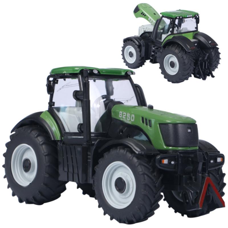 1/30 Alloy Tractor Model Diecast Metal Farming Tool Car Cultivated Land Car Agricultural Vehicles Model with Sound Kids Toy Gift