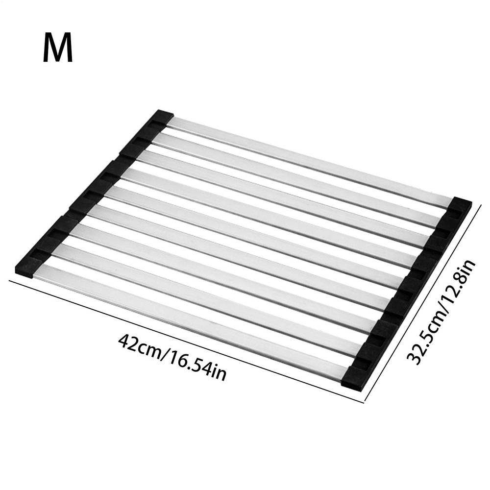 Skládací kuchyňský stojan na sušení nádobí Nerezová ocel Miska Držák na ovoce zeleninu Organizér do dřezu Košík Odkapávací stojany Nástroj