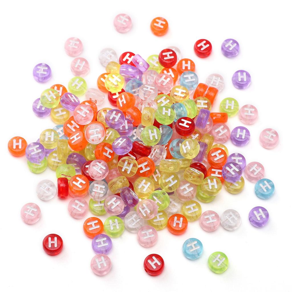 100 ks Akrylové korálky s písmeny Kulaté volné korálky pro DIY náramek Výroba módních šperků