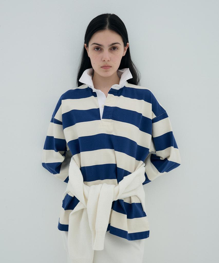 Jeonggamseutyudio Stripe Rugby T-Shirts_3 Color