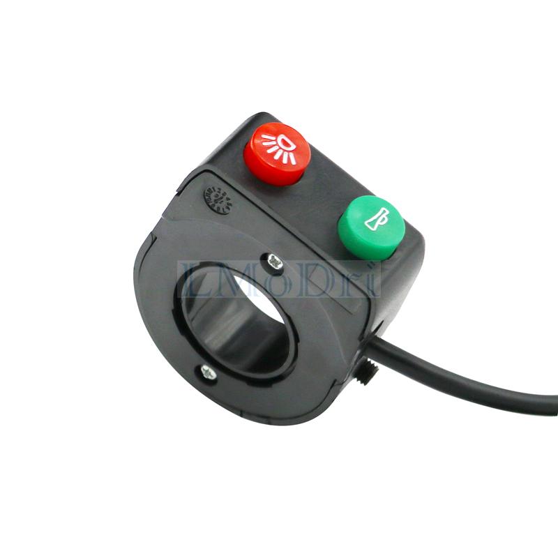 LMoDri 12V Horn HeadLight Switch Black On-Off Button Handlebar Switch Assembly For