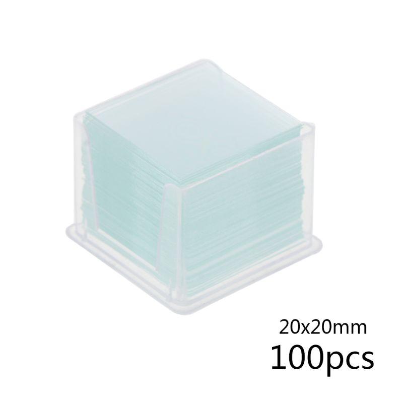 Coverslip Slides Lab Supplies Square Microscope Cover Glass Set School Education Lab Replacement Tool Optical Instrument 20x20