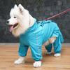 Full Coverage Waterproof Dog Raincoat Large Breeds Samoyed Golden Retriever 4-Legged Reflective Pet Rainwear