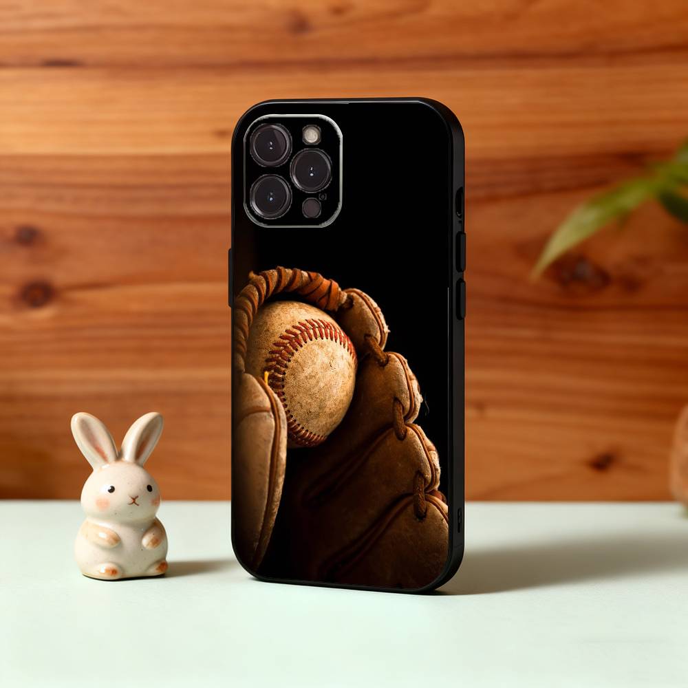 

COOL B-Baseball Phone Case For iPhone17 16 15 14 13 12 11 Pro Max Plus,5G Soft Black Case iPhone16se4