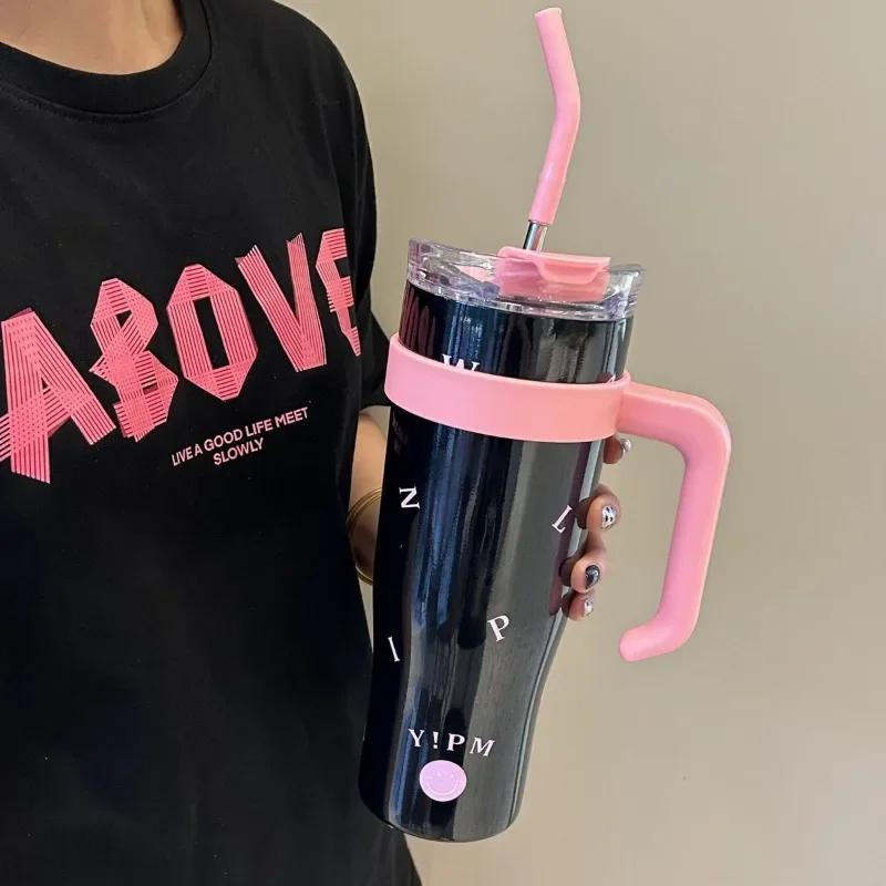 1200ML Maceta De Flores En Relieve, Gran Mac, Taza De Aislamiento Frío, Bonita, Gran Capacidad, Montar, Taza De Hielo Grande