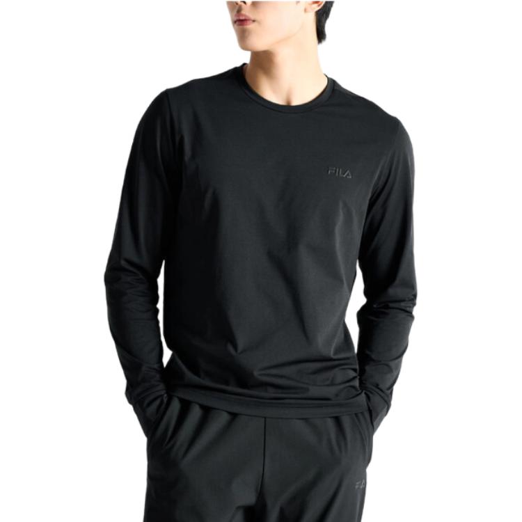 FILA T Shirts Unisex Black Crew Neck FS253RL02U001001