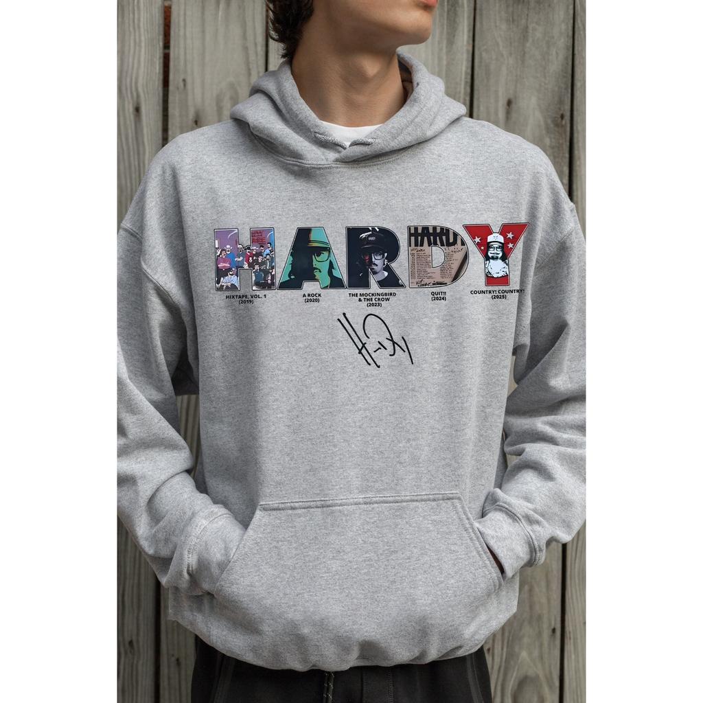 Autumn Winter Fleece Men Casual Letter Hardy Print Fleece-Lined Hoodie for Men Women Sports Fitness Pullover Hoodie Gym Umseix