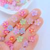 50Pcs New Cute Resin 9mm Mini Flower Series Flat Back Fit Phone Deco Parts Embellishments For Hair Bows Accessories