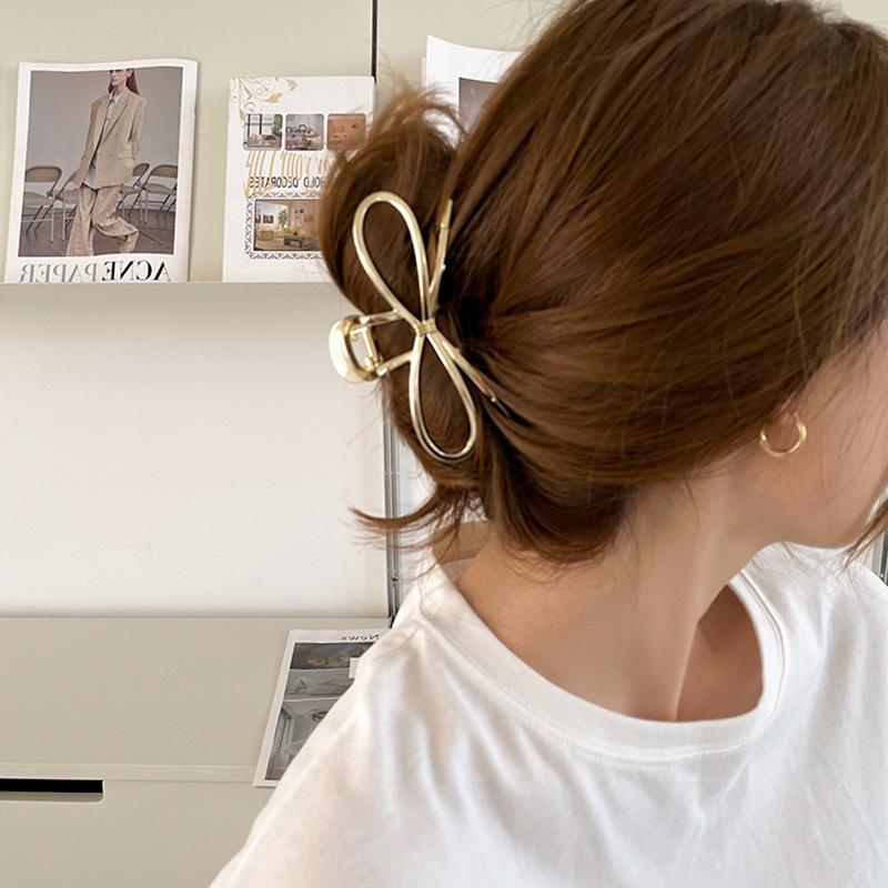 Large Metal Bow Hairpin for Women - High-Grade Shark Clip