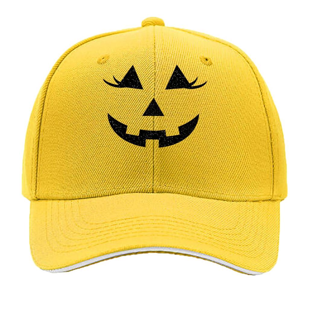 Distressed Jack Pumpkin Face Halloween Sandwich Baseball Cap Sun Cap Outdoor Workouts Hat