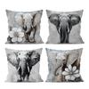 Wild Animal Style Elephant On The Wall Print Cushion Cover 45*45CM Home Decor Pillowcase Sofa Polyester
