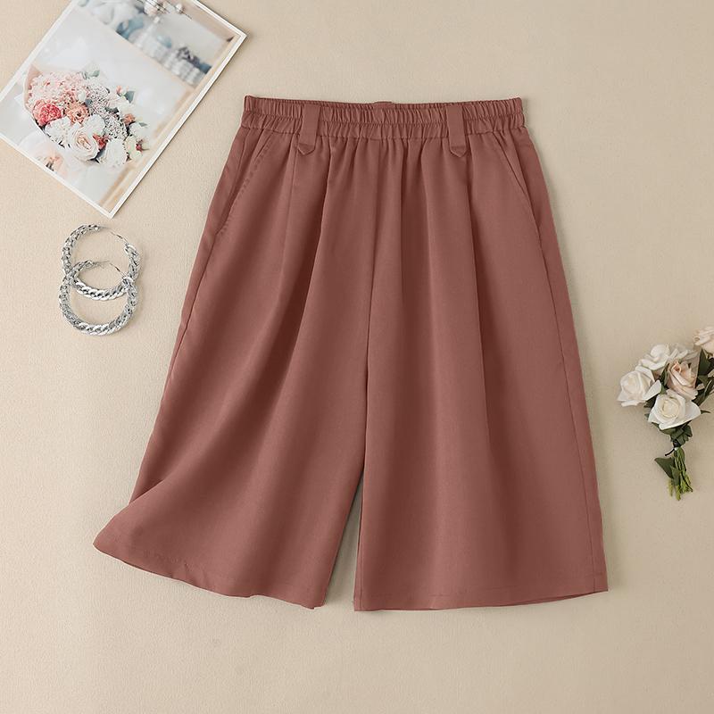 

ZANZEA Женские повседневные летние свободные короткие брюки с эластичной резинкой на талии 2XL камео розовый