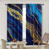2pcs, spring summer Curtains blue Art Digital Print Drapes Polyester Thermal Insulation, and Room Darkening Functions for Living