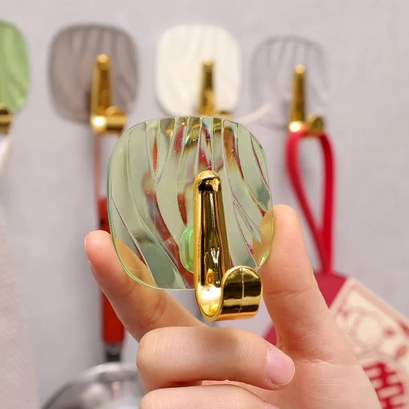 4 Stück Acrylhaken Stanzfrei Selbstklebend Badezimmerhaken Wandmontiert Handtuchhalter Mantel Schlüssel Hängehaken Heimdekor Halter