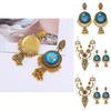 Ethnic Style Simulation Gemstone Decoration Women Necklace And Earring Set For Vintage Style Fans