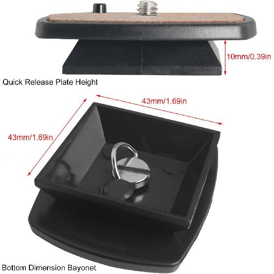Universal Quick Release Plate for Tripods 43x43mm Quick Release Plate for DSLR Camera Heads Photo Accessories Tripod Quick Release Parts Replacement