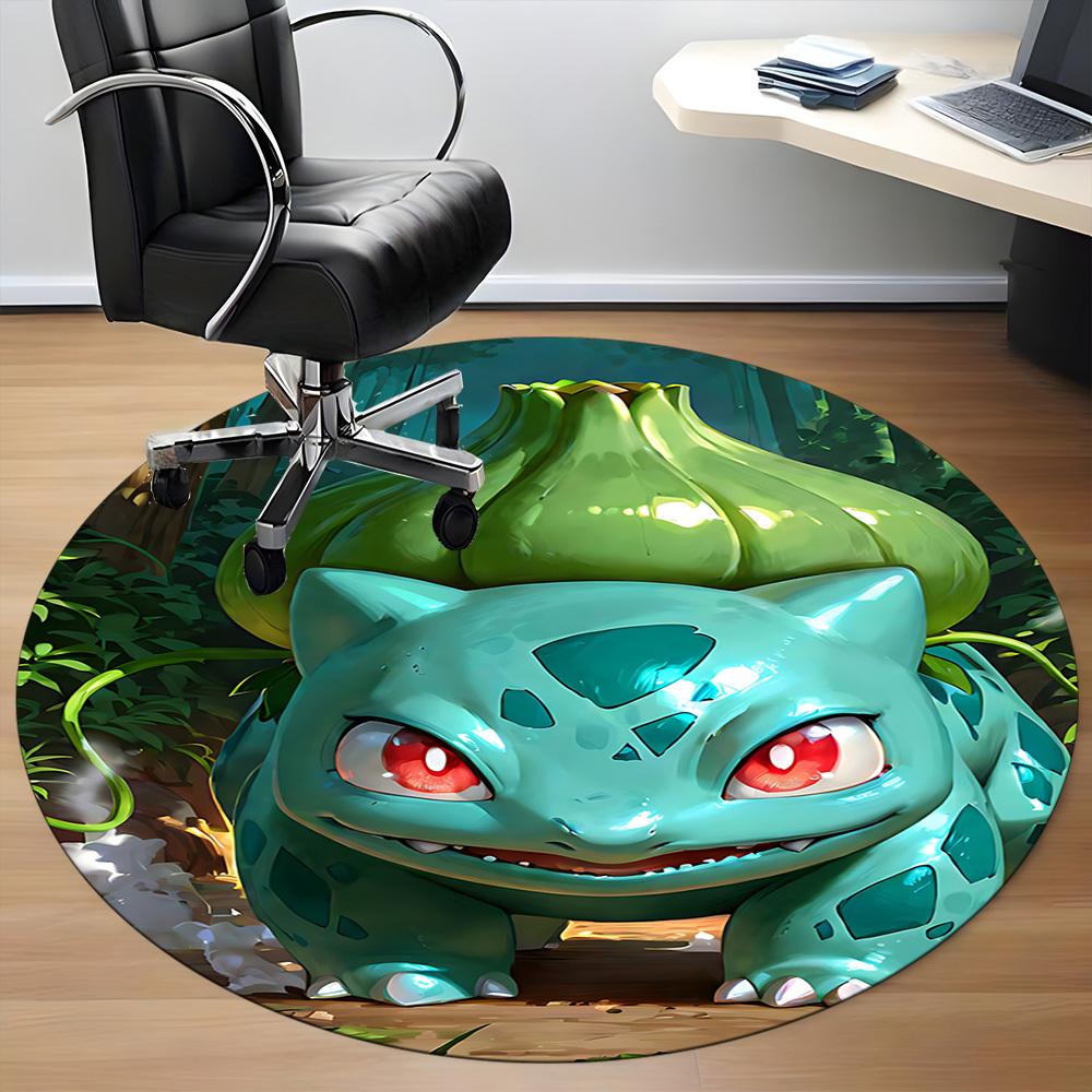 1pc Bulbasaur, Pokémon Chair Carpet for Office, Indoor Non-Slip Polyester Fiber Carpet,  Machine Washable, Durable Construction yy251205163