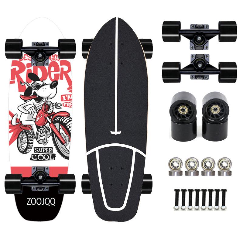 Thailand Maple Big Fish Board Single Upturned Skateboard Walking Board Land Surfboard Brush Street Board Four