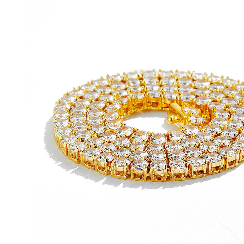 European & American Hip Hop Zircon Cuban Tennis Necklace - High-End Versatile Jewelry