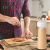 Wooden Pepper Grinder Manual Salt And Pepper Mill Adjustable Coarse-grained Grinder Refillable Salt Mill with Ceramic Lid for Salt Pepper
