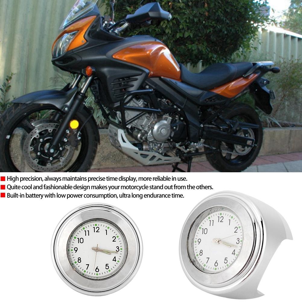 2225mm Motorcycle Handlebar Clock Metal Mount Hand Grip Bar Watch (Black )