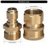 Pack Of 2 Brass Quick Connectors M22 Female & M22 Male Water Hose Quick Connect Set Upgrades for Plumbing Application