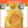 Stylish Yellow High Hat Pet Wig Costume For Dogs And Cats With Bangs Fun Accessory
