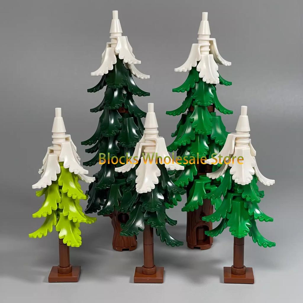MOC Christmas Gift Present Assembly Toy Small Particle Building Block Set Christmas Tree Fir Tree Scene Desktop Ornament