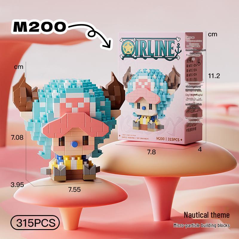 Pirate Anime Character Building Blocks for Kids - Educational Assembly Desktop Ornaments
