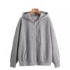 New Fashion Trend Simple Zipper Hooded Versatile Casual Jacket Sweater Loose Plastic Zipper Top Wholesale