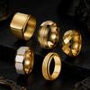 Men's Fashionable Titanium Stainless Steel Ring Set - Multiple Styles and Personalized Design