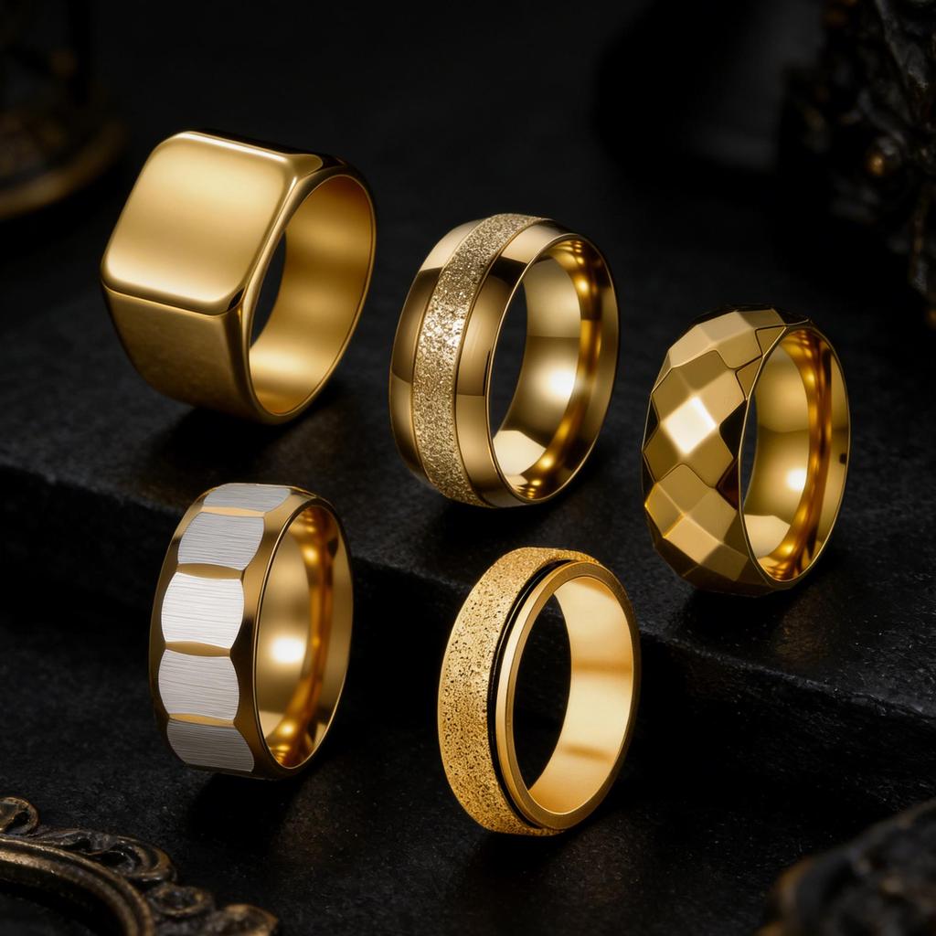 Modisches Titanium-Edelstahl-Ringset für Herren - Mehrere Stile und personalisiertes Design