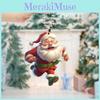 Themed Running Christmas Santa Claus Pattern Acrylic Pendant For Decor Holiday