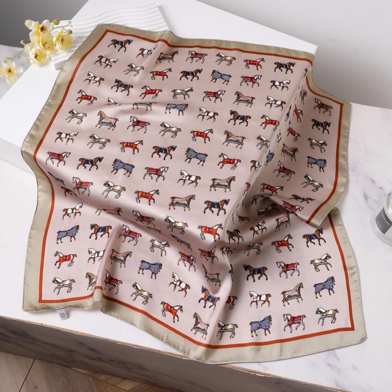 Silk Women's Square Scarf - Chinese Style Headscarf for Spring, Summer, Autumn - Neck Protection & Warmer - Elegant Thin Mom Style