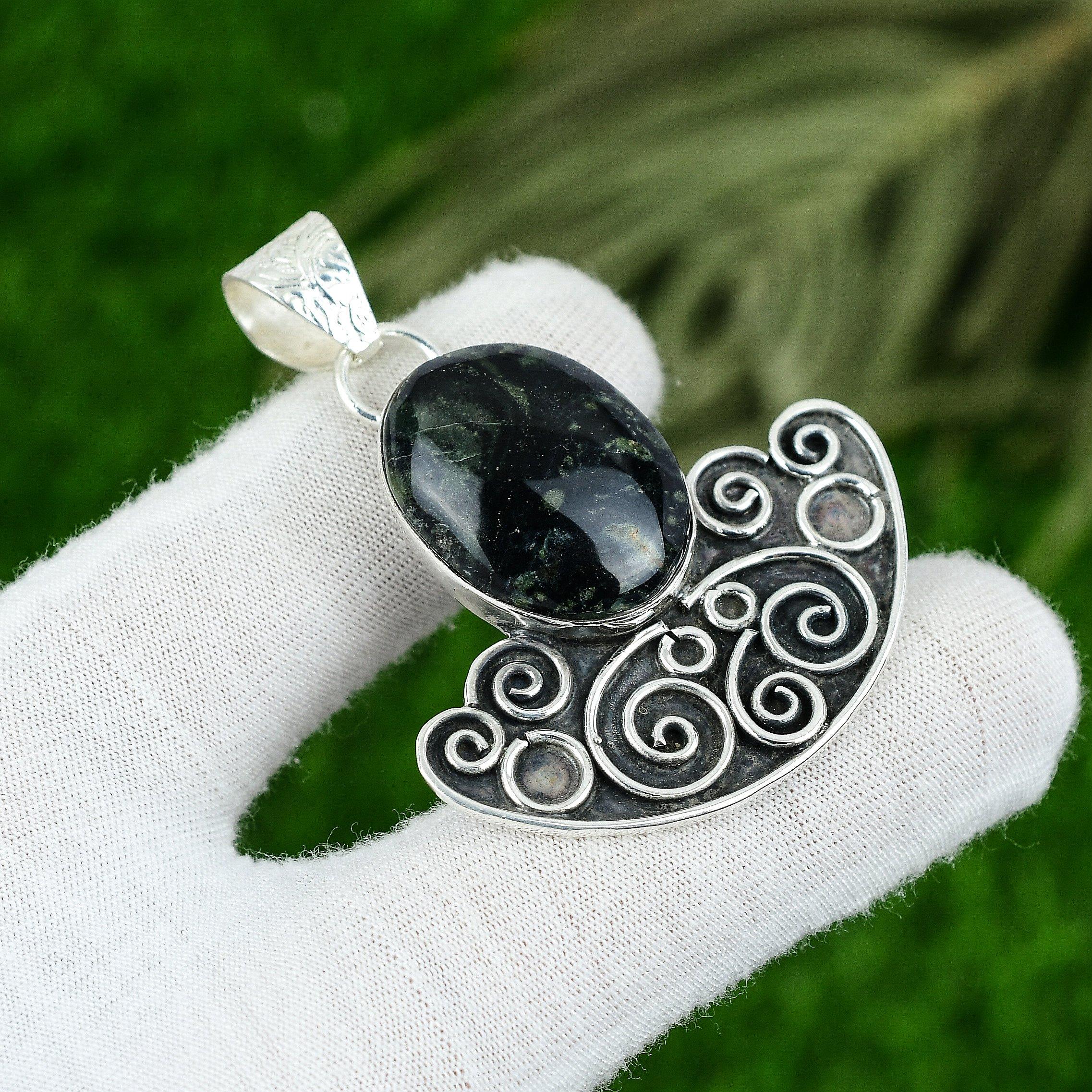 

Натуральный камень Камбаба Яшма Ювелирное изделие Подвеска из стерлингового серебра 925 пробы для женщин