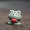 Yixing Zisha Wealth-attracting Cute Frog Cat Tea Pet Aesthetic Tea Games Tea Figurine Play Toys Tea Statue Ornaments Teaware