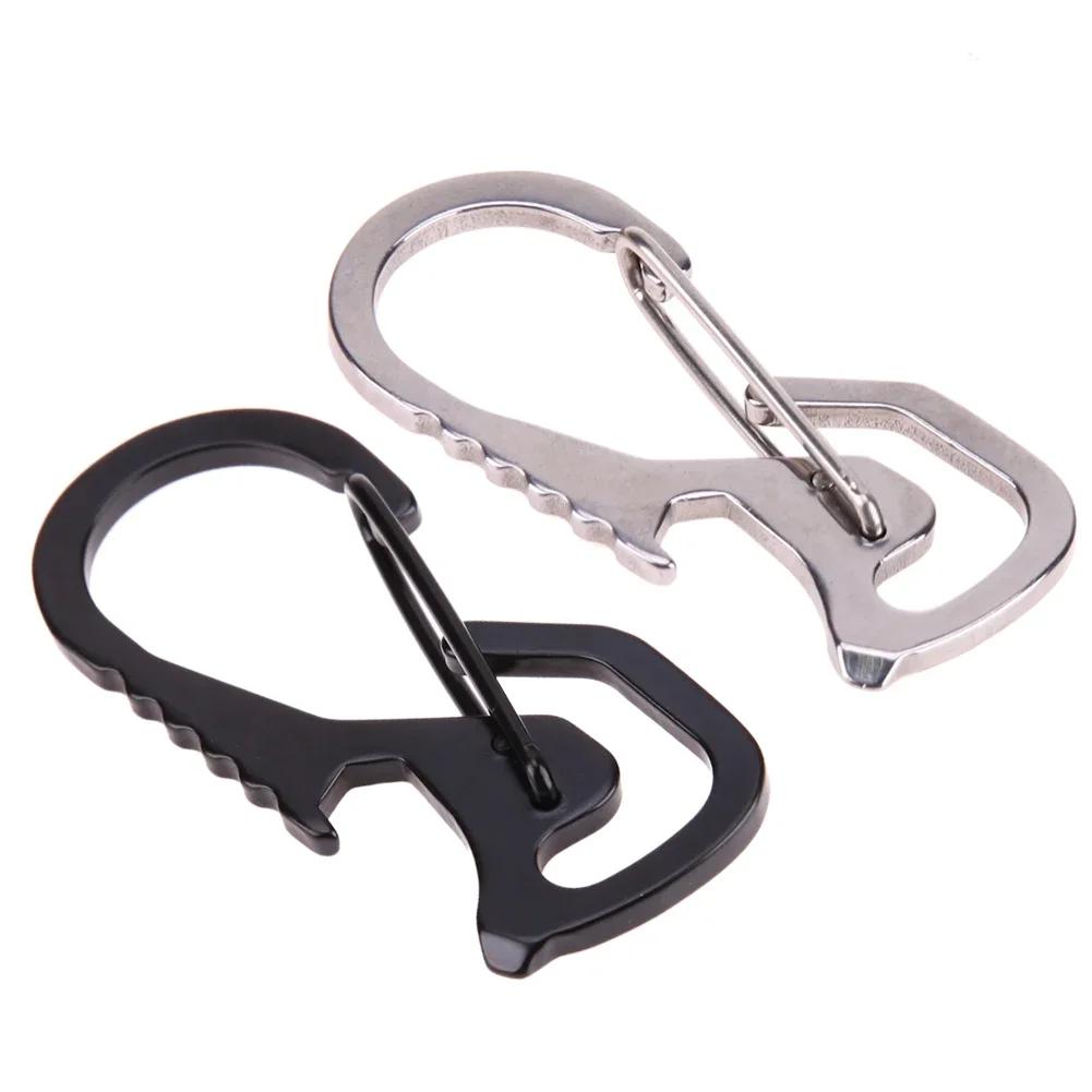 Lifter Sechskantschraubendreher Flaschenöffner Schlüsselring Schlüsselanhängerhaken Outdoor Edelstahl Karabiner Kappe Multitool Wanderzubehör