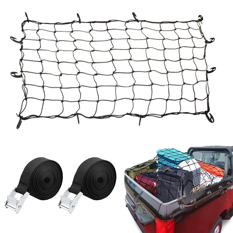Uciy Last Bagasje Touring Tak med 12 Sterke Kroker og x 2 Hindrer Last i å Falle og Sikrer og Oppbevarer Bagasjenett, 120x90cm, Nett, Nett, Nett,